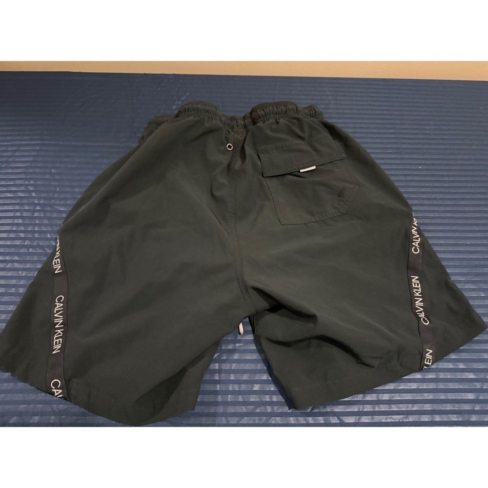 Calvin Klein Swimwear Logo Tape Board Shorts Trunks Black Mens Medium